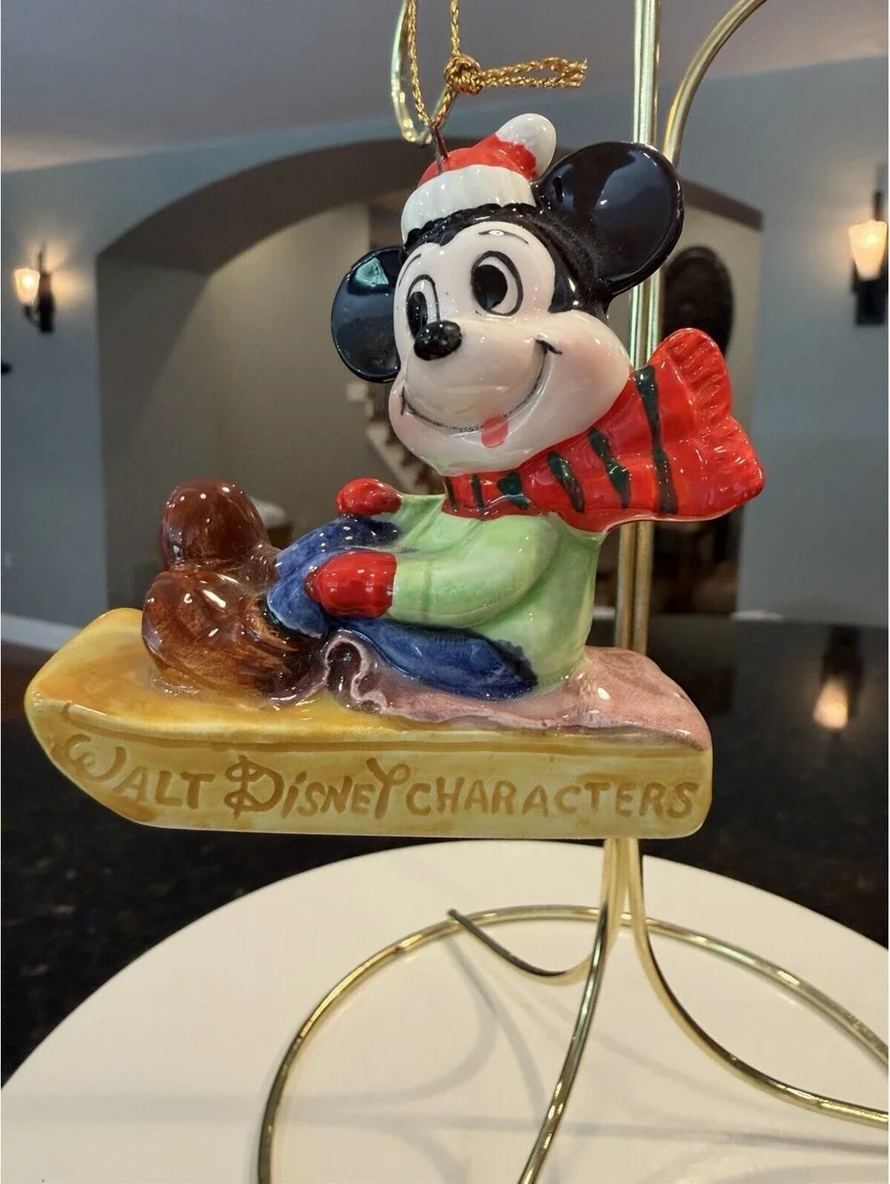 Vtg 1982 Walt Disney Winter Games Limited Edition Mickey Mouse Ornament In Box